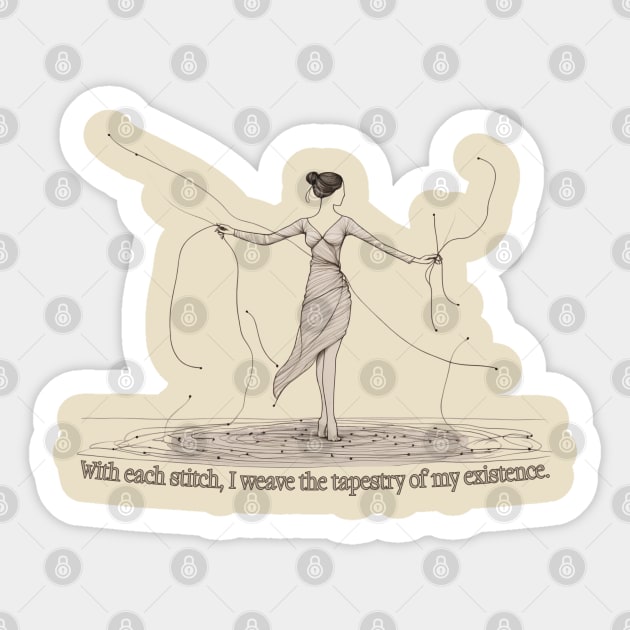 With each stitch, I weave the tapestry of my existence. Sticker by ThatSimply!